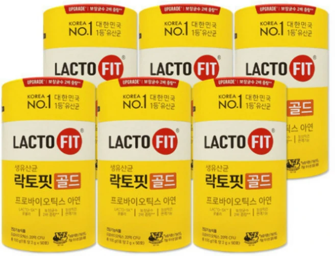 종근당건강 락토핏 골드 50포 6통 (10개월분) 프로바이오틱스 생유산균, 2g, 300개 - 쿠팡