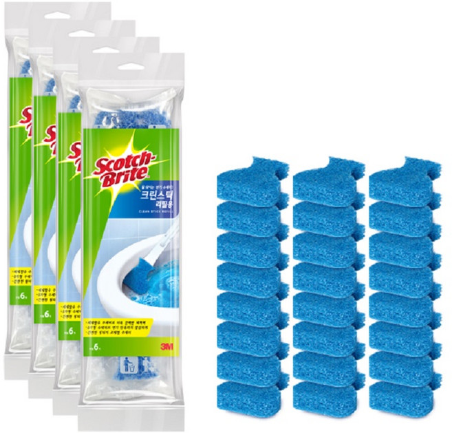 스카치브라이트 크린스틱 올인원 변기용 리필, 24개
