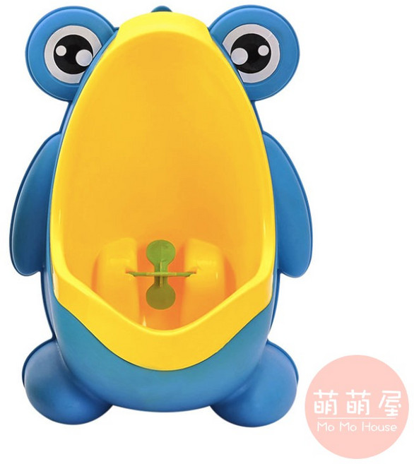 萌萌屋 Mo Mo House 兒童便斗 青蛙造型 學習小便斗 可懸掛式 站立式, 藍色