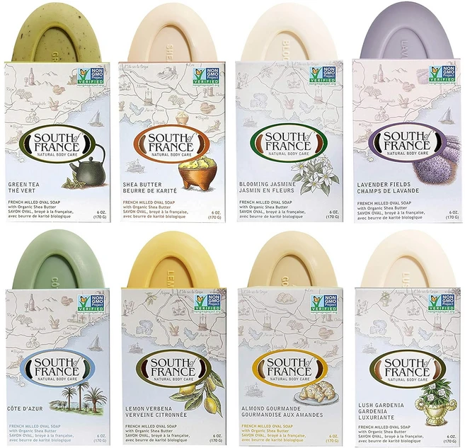 프랑스 남부 천연 바디 케어 트리플 밀드 대형 6온스 바 비누(다양한 팩 1개 8개), 허브향, 170g - 쿠팡