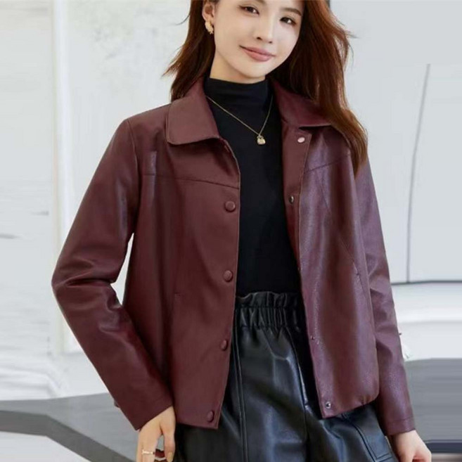 TKX 여성 환절기 가죽 자켓 패션 심플 디자인 가을 겨울 재킷 오버사이즈 데일리