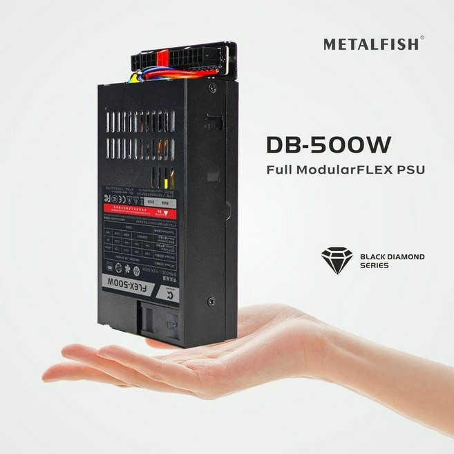METALFISH Flex 300/400/500W 모듈형 POWER LOGIC 공급 장치 ITX 미니 PC POS AIO(400W 옵션)용 소형 1U 컴퓨터 PSU FlexAT, EU 플러그_300W