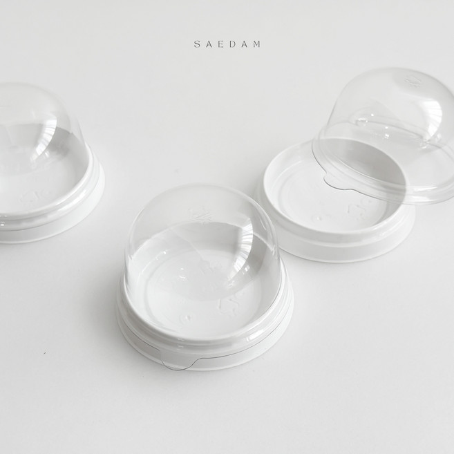 새담 SH-180 원형케이스 백색 50개 / 카네이션 화과자 도넛 설기 버터떡 선물포장, 높은 뚜껑(5.5cm), 1개