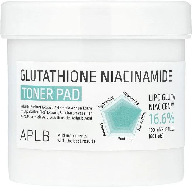 APLB 글루타치온 나이아신아마이드 토너 패드 60매 100ml(3.38fl oz) APLB (에이피엘비), 1개 - 쿠팡