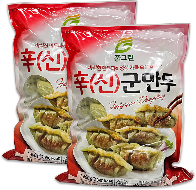 스마일유통 맛있는 매콤군만두 풀그린 신군만두, 2개, 1.4kg