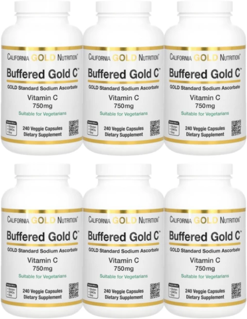 CGN 캘리포니아 골드 뉴트리션 버퍼드 필수 비타민 C Vitamin C 750mg 240정 6개 - 쿠팡