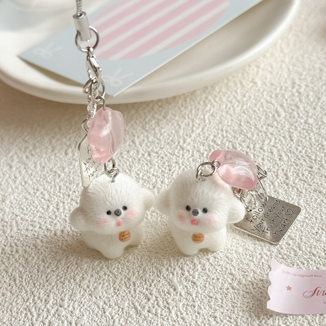 비숑 강아지 행운 럭키 크로바 후로킹, 1개, 핑크