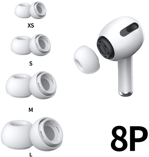 에어팟 프로 이어팁 1세대 2세대 호환, 화이트, 1개