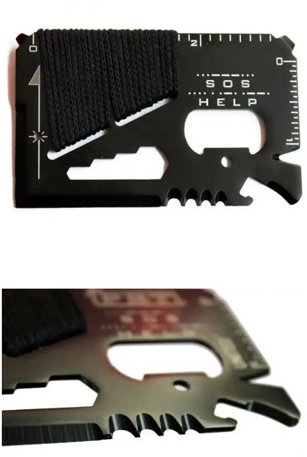 비엘스키 EDC 다기능 포켓 나이프 캠핑 SOS 생존 구조 응급 도구, 1개, 서바이벌멀티카드 BL00651