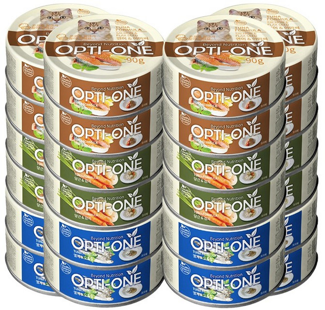 사조 옵티원 흰살참치캔 고양이간식, 24개, 90g, 콤보(3종 8개씩)