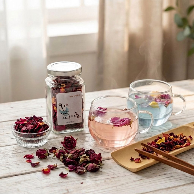 [몸사랑] 유기농 수제덖음 장미꽃차(100% 국산), 11g(꽃잎), 11g, 1개, 1개입