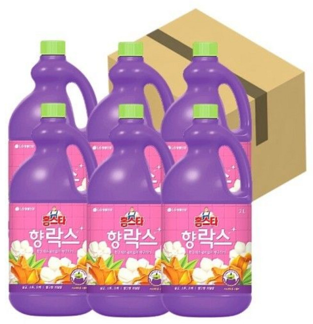 홈스타 향락스 2LX6개입(1박스) 향긋한 표백제 살균제, 2L