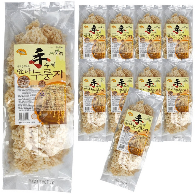 국산 쌀과자 만나누룽지 무설탕 뻥튀기 스낵 당뇨 간식 아기 어르신 다이어트 과자, 100g, 3개