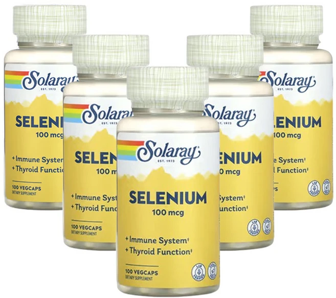 솔라레이 셀레늄 100mcg 100베지캡슐, 5개, 100정 - 쿠팡