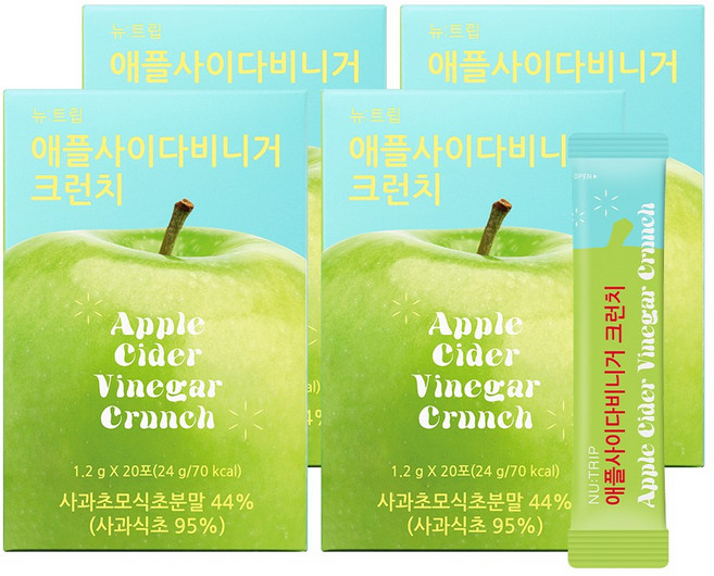 뉴트립 애플사이다비니거 크런치, 24g, 4개