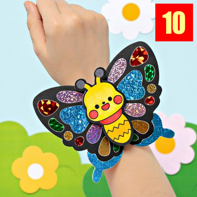 포일아트 나비팔찌 만들기 10개 배송료X 봄미술활동 봄만들기, 1세트, 포일아트나비팔찌DIY