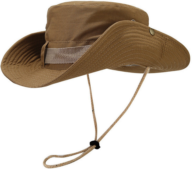 徒步登山帽 漁夫帽 男女 戶外釣魚 西部牛仔遮陽帽, 深卡其,均碼