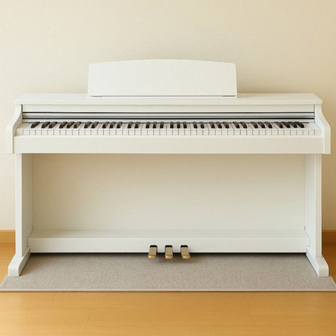 국산 두껍고 부드러운 전자 피아노 전용매트 밀림방지 소음 진동 층간소음 방지, 1개, 베이지(150x50Cm)