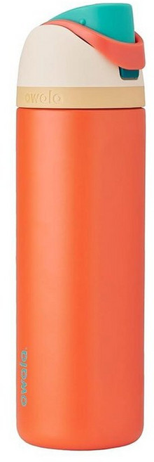 Owala 해리 포터 FreeSip 단열 스테인리스 스틸 물병 빨대 포함 BPA 프리 스포츠 여행에 적합 709.8ml(24온스) 후플푸프143926, Disney Princess, Moana