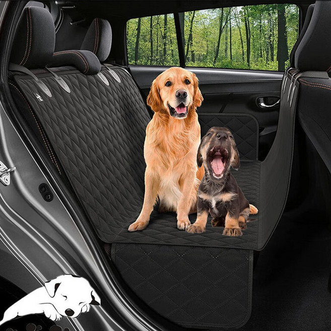 리빙픽 차량용 대형견 매트 뒷좌석커버 반려동물 카시트, 1개, 블랙