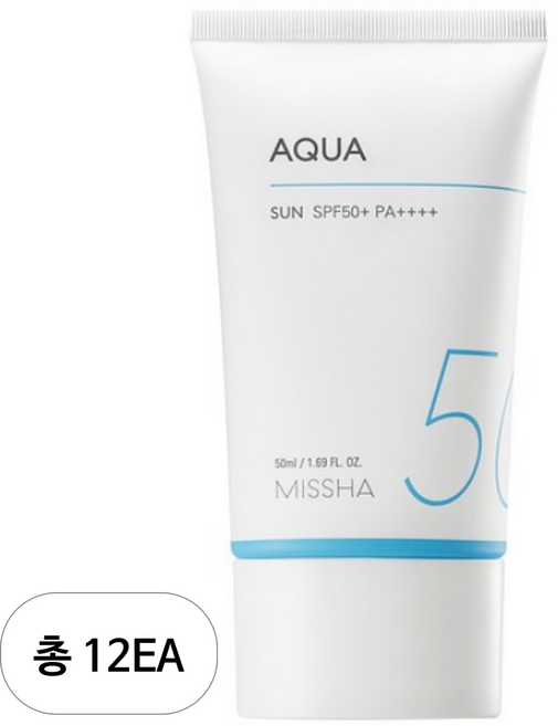 미샤 올 어라운드 세이프 블록 아쿠아 선 젤 SPF50+ PA++++, 50ml, 12개