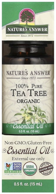 Nature's Answer 100% 순수 유기농 에센셜 오일 티트리 15ml(0.5fl oz), NaturesAnswer100순수유기농에센셜오일티트리1, 1개, 15ml - 쿠팡