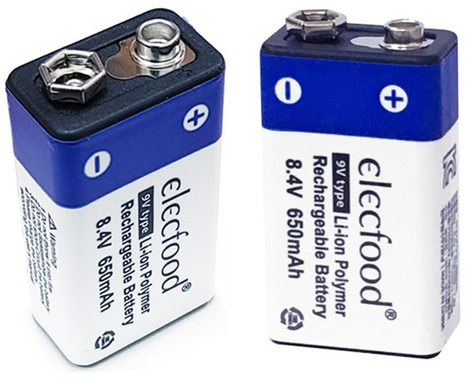 깜냥 9V리튬이온 충전배터리 2개세트 안전확인신고 완료 충전지, 1, 1