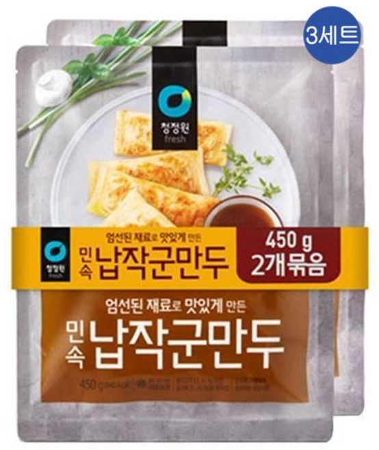 청정원 민속 납작군만두, 3세트, 450g