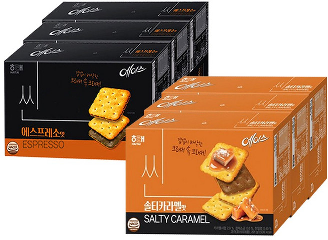해태 에이스 씬 에스프레소맛+솔티카라멜맛, 3세트, 291g