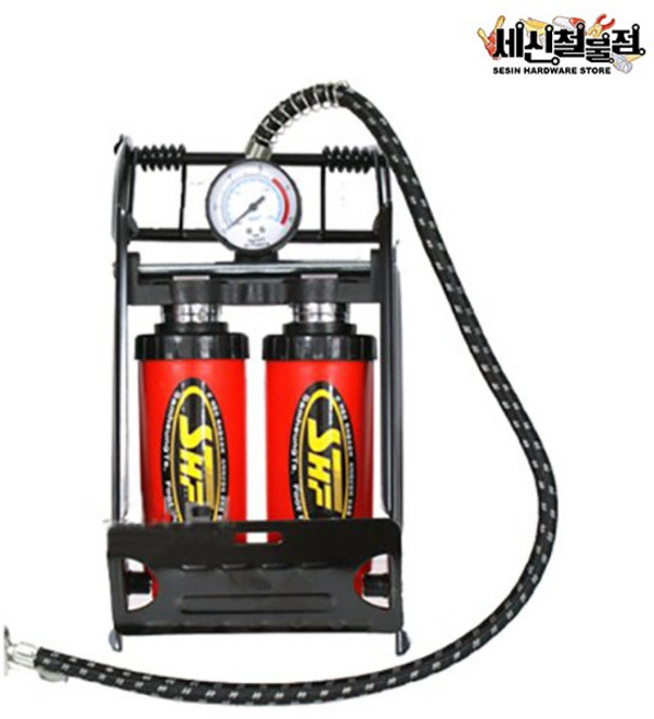 [세신철물점] 국산 삼흥 발펌프 자전거 바람넣기 공기주입기 에어펌프 SHF-333, 1개