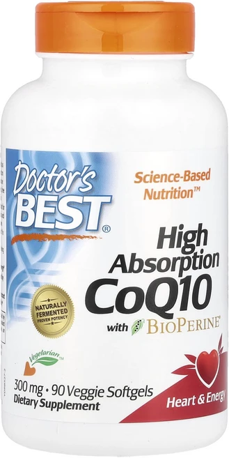Doctor's Best 고흡수 CoQ10 BioPerine 함유 300mg 베지 소프트젤 90정, Doctor's Best 고흡수 CoQ10 ..., 1개 - 쿠팡