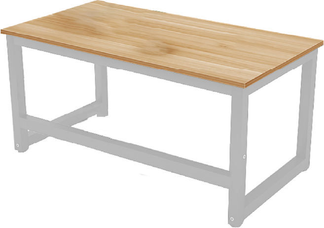 簡約設計淺胡桃木色辦公桌 學生書房工作桌, 140cm方管書桌-加厚2.5mm-白架/(一單限下一張)