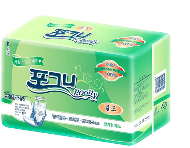 포그니 성인용 소변패드 골드 일자대형 30매, 1개