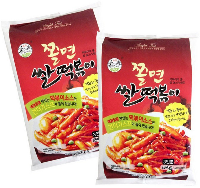송학식품 쫄면쌀떡볶이, 2개, 523g