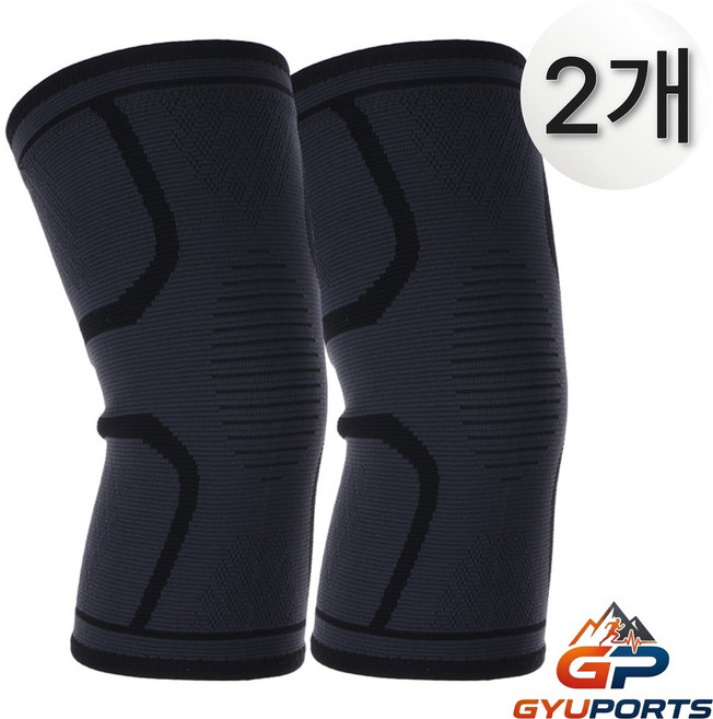 규포츠 편안한 고탄력 무릎보호대, 블랙, 2개