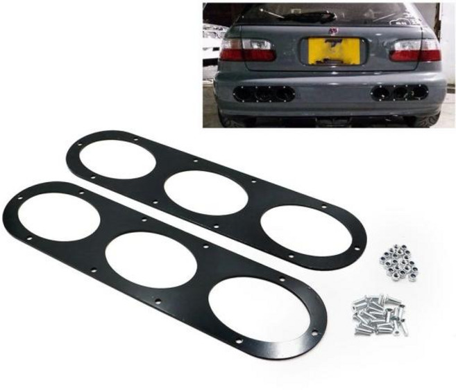 2 Pcs 알루미늄 후면 범퍼 공기 전환 패널, 2)은