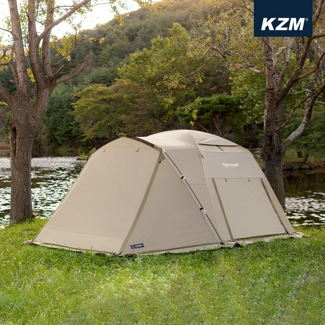 KAZMI KZM TIER 提爾4人帳 寬敞舒適 快速搭建 家庭露營首選, K221T3T02, Beige, 4