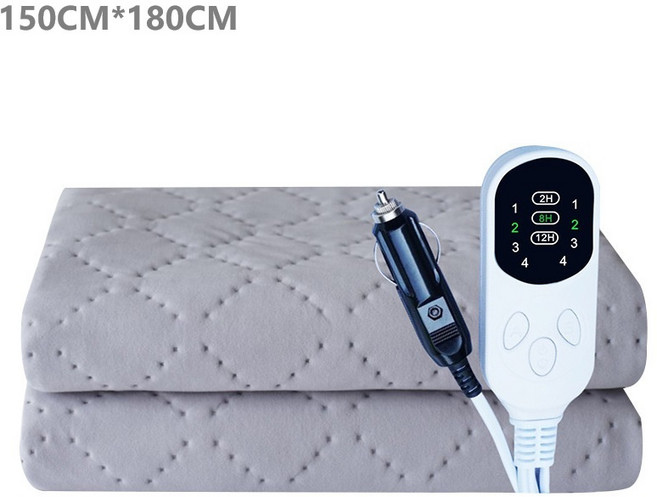 Apnoo 12V 차박 실속형 탄소섬유 온열매트 차량용전기전기장판 전기매트 12v 전기장판 탄소 온열 매트 장판 온열 열선 캠핑 매트 전기 시트 SUV 캠핑카, 1개, 회색150*180