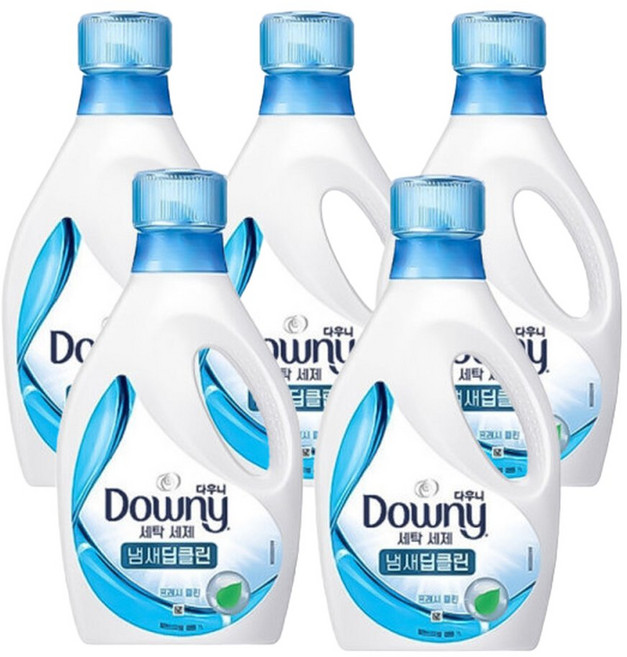 다우니 프리미엄 상쾌한향 액체형 세제 냄새딥클린 블루 본품, 1L, 5개
