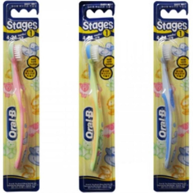 오랄비 스테이지 1단계 유치용 (4~24개월) 랜덤발송 칫솔 미세모칫솔 부드러운칫솔 고급탄력모칫솔 잇몸칫솔 고급칫솔 어린이칫솔 유아칫솔 캐릭터칫솔 오랄비칫, 1개입, 1개