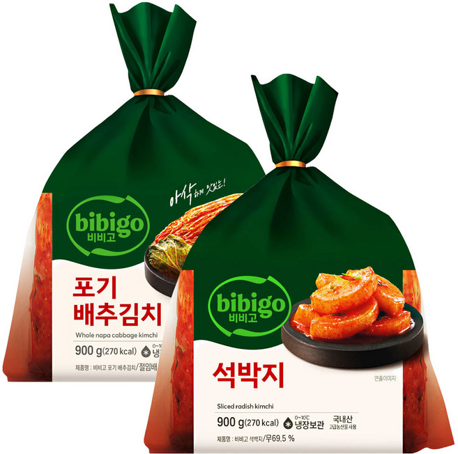 비비고 포기배추김치900g+석박지900g, 1개