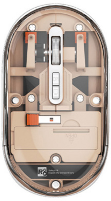 Xiaomi R8 투명 무선 블루투스 듀얼 모드 마우스 휴대용 음소거 데스크탑 노트북 유니버설, [05] Pink Battery Model, 1개