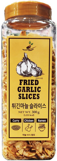 피굿 튀긴 마늘 슬라이스 300g 마늘 93% 함유 카레 치킨 라면 토핑, 1개