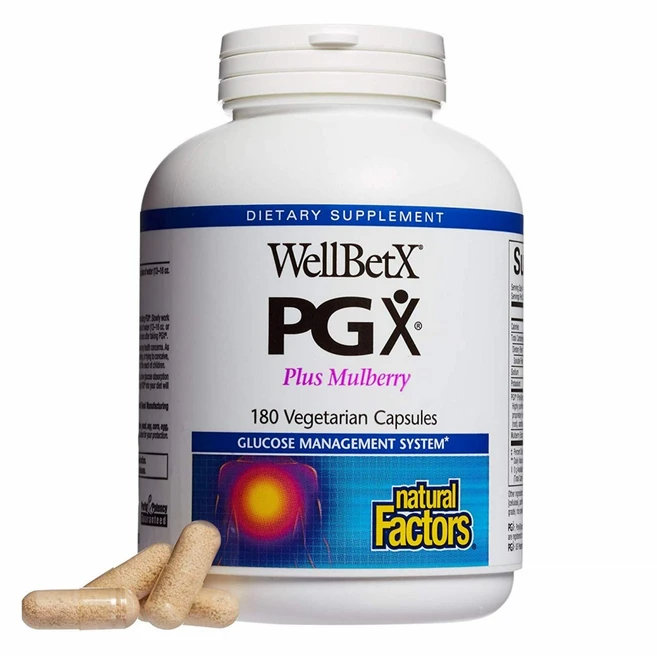 내추럴팩터스 글루코스 관리 PGX WellBetX 멀베리 추출물 180캡슐, 1개, 180정 - 쿠팡