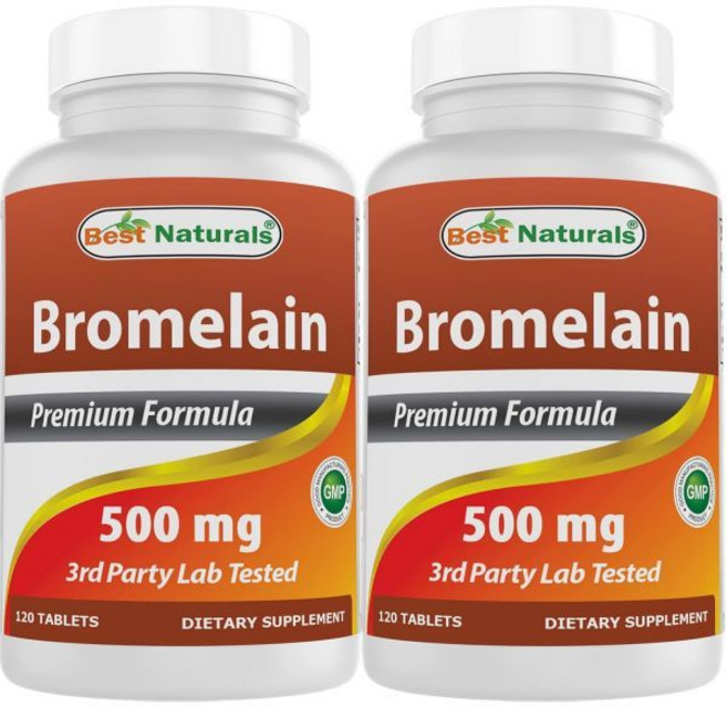 베스트 내추럴스 브로멜라인 500mg 1 2팩, Pineapple, 120정