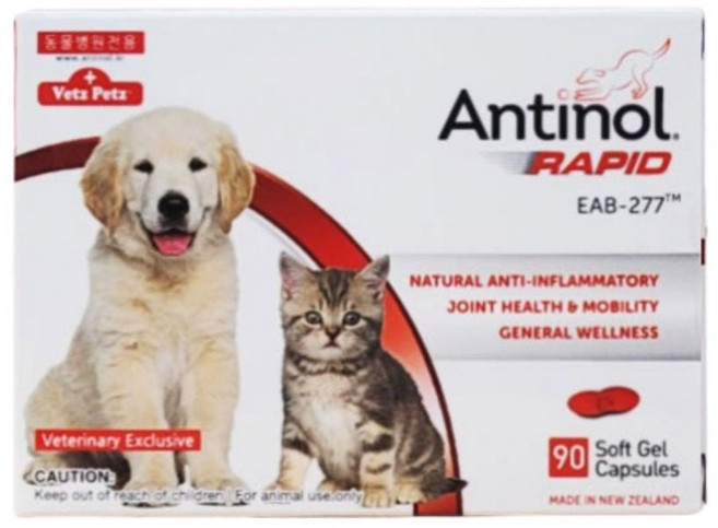 안티놀 래피드 강아지 고양이 관절 조인트 영양제, 다이어트+관절+중성화, 90정