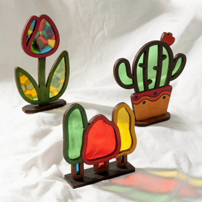 MDF 썬캐쳐 만들기 3종 셀로판지놀이, 나무