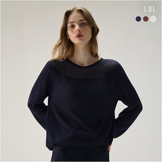 [LBL] (런칭가 89 900원)(25FW) 시스루블록 홀가먼트 롱슬리브 니트3종