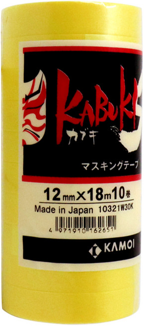 KAMOI KABUKI 일제 내열 라인 테이프 12mm 1롤 카모이 와시테이프 까모이라인 마스킹 테이프, 1세트