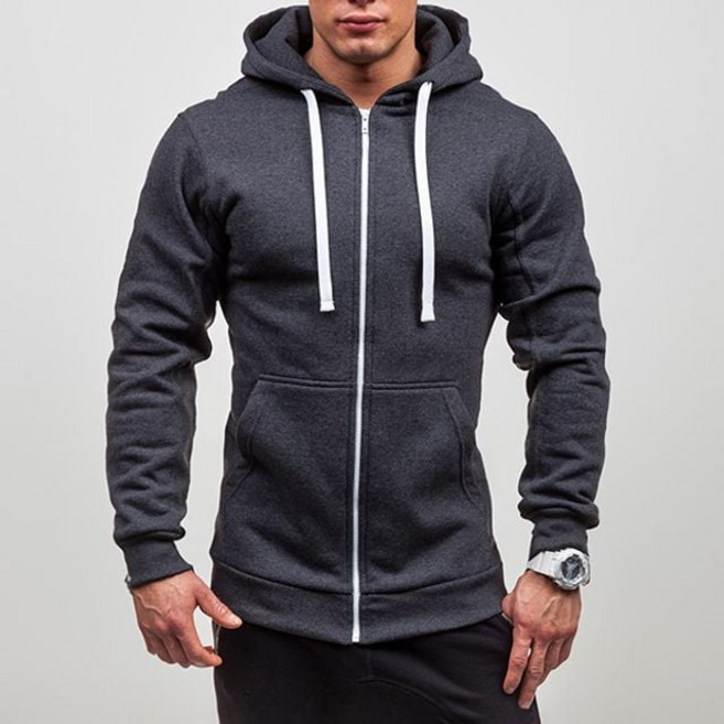 캐주얼후드 베이직 슬림핏 집업 후드티 남성 캐주얼 아우터
